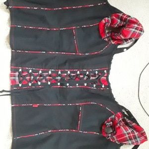 Rare plaid lightly boned off the shoulder top